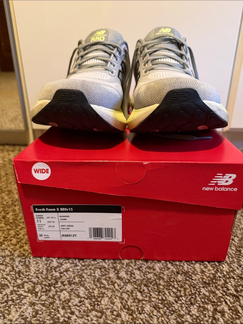 Men’s New Balance Gray and Yellow Athletic Shoes